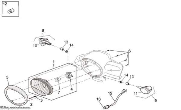 Aprilia Vorderer Lichter Scarabeo 4T E3 100