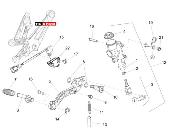 Aprilia RSV 4 1000 RF E4 ABS Bremsanlage Hinterradbremspumpe