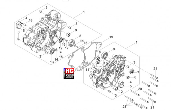 Aprilia RS 125 E5+ - Motor - Gehäuse I