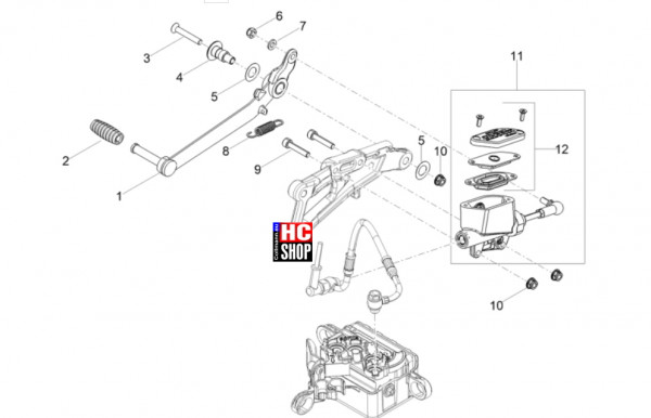 Aprilia RS 125 E5+ - Bremsanlage - Hinterradbremspumpe