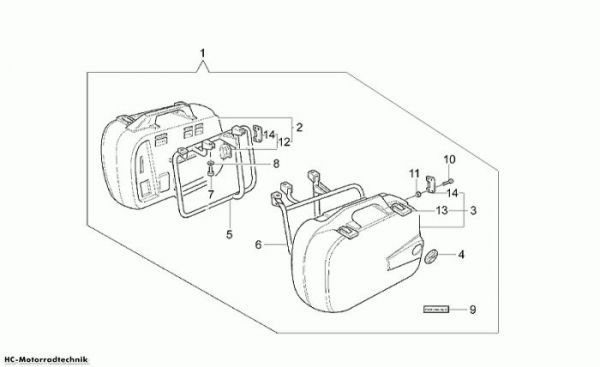 Moto Guzzi Side cases California EV 1100