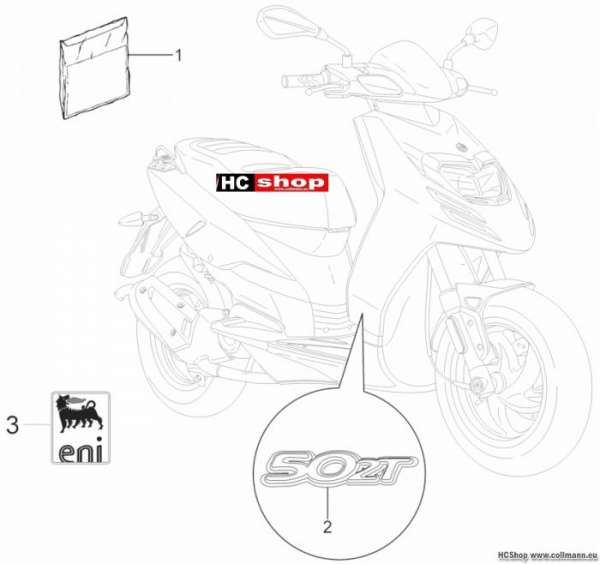 Piaggio Plaketten - Verzierungen TPH 50