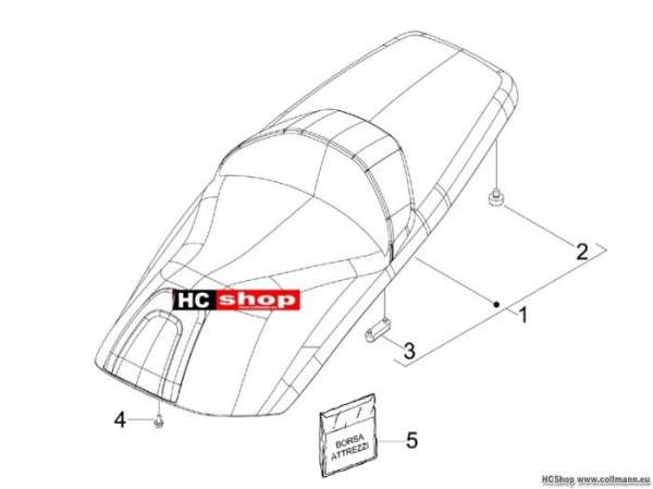 Piaggio Sitzbank/Sitzbänke - Werkzeugtasche X7 300