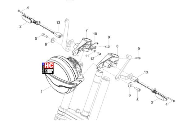 Moto Guzzi V7 Stone Corsa - Vorderer Lichter- Instrumente - Vorderleuchten