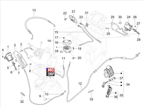 Piaggio MP3 400 hpe RST Classic-Sport Fahrgestell Schloss