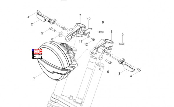 Moto Guzzi V7 Stone Special Edition 850 E5 - Vordere Lichter-Instrumente - Vorderleuchten