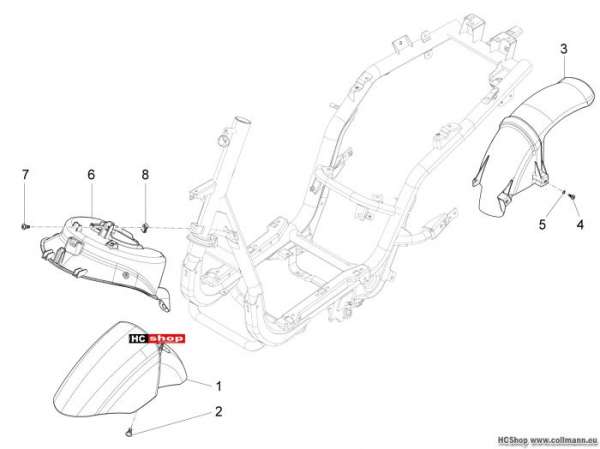 Piaggio Schutzbleche Fly 50 4t 4v