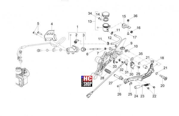 Moto Guzzi Stelvio - Bremsanlage - Hinterradpumpe
