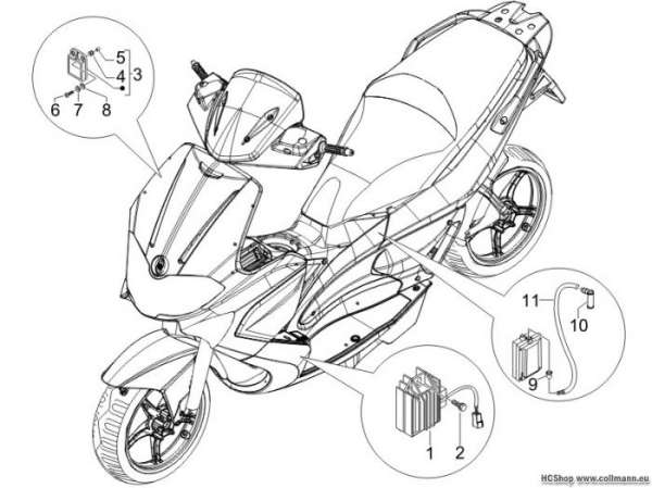 Gilera Spannungsreglerern - Elektronisches Runner 50 SP