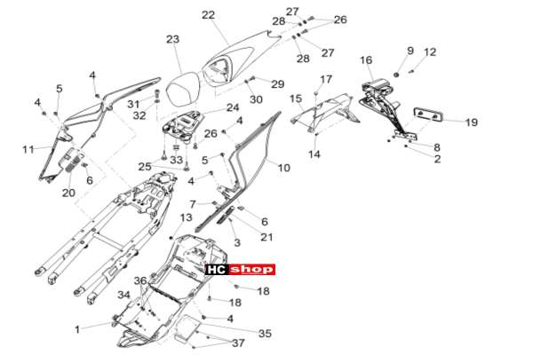Aprilia RSV 4 1000 RR E4 ABS Aufbau Heckaufbau