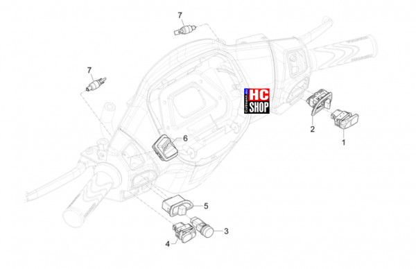 Piaggio Liberty 125 iget E5+ - Elektrische Anlage - Wechselschalter-Druckschalter