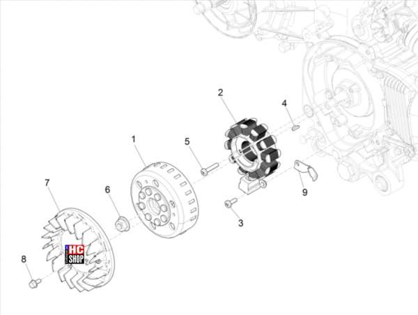 VESPA Sprint 50 E5 Motor Lichtmaschine
