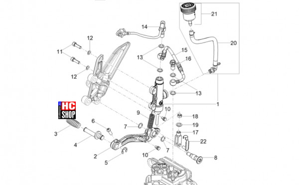 Aprilia Tuono 125 E5+ - Bremsanlage - Hinterradbremspumpe
