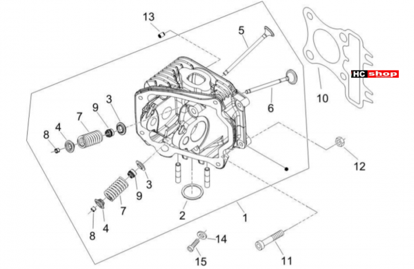 Vespa LX 50 4T Motor Einheit Kopf-Ventil