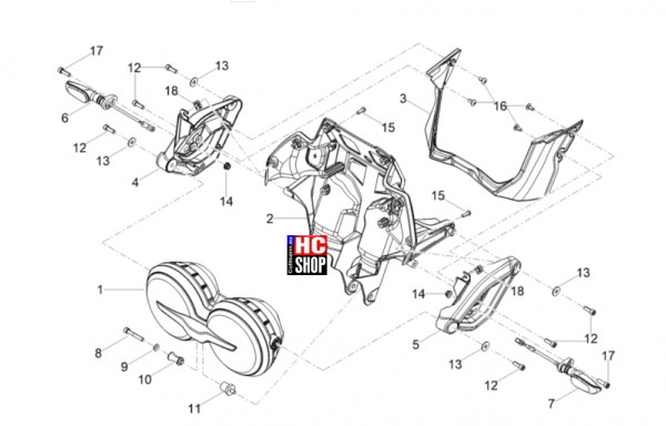Moto Guzzi V85 TT E5 - Vordere Lichter-Instrumente - Vorderleuchten