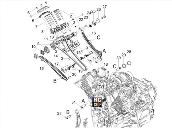 Moto Guzzi V100 Mandello S E5 Motor Rechts Zylindersteuer I
