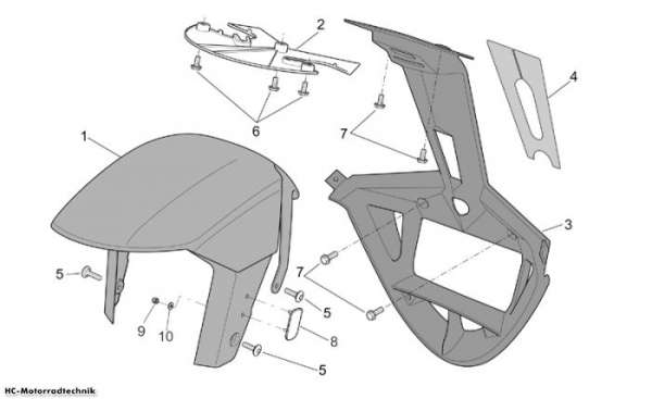 Aprilia Vrd. Schutzblech RST Futura 1000