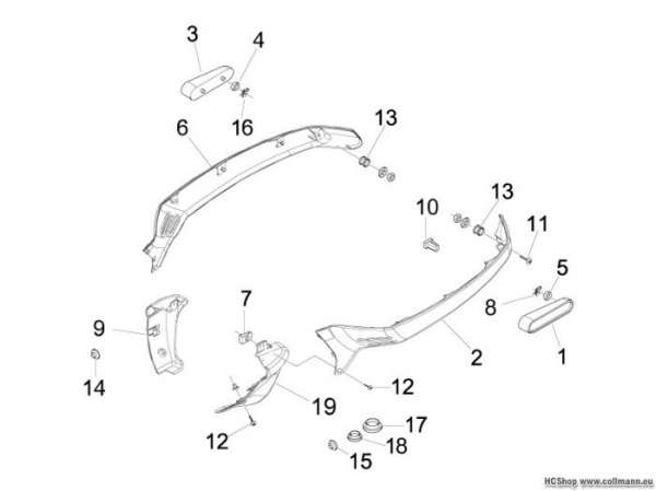 Vespa Seitenabdeckung - Spoiler LX 50 2T Touring