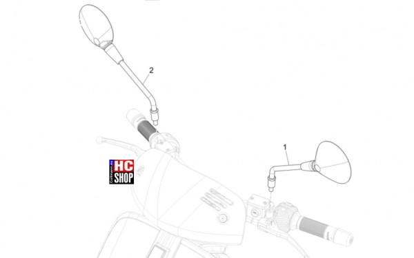 Vespa GTV 300 HPE RST - Fahrgestell-Karosserien - Rückspiegel