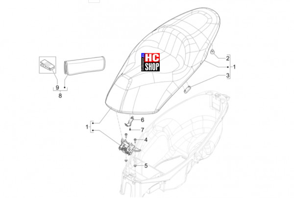 Piaggio MP3 310 HPE Sport E5+ - Fahrgestell-Karosserie - Sitzbank