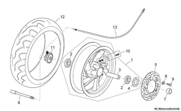 Aprilia Vorderrad Atlantic 125/200/250