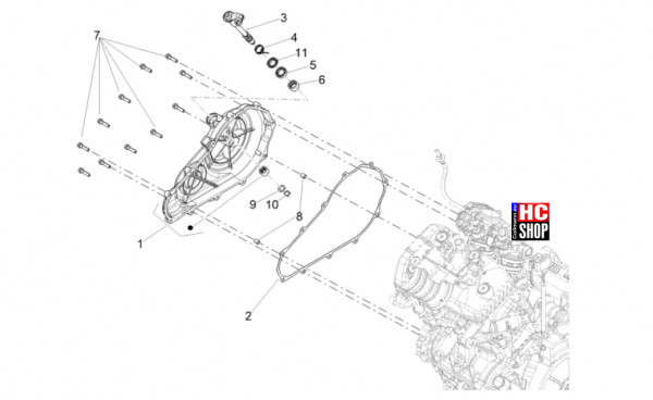 Aprilia RS 457 8V E5 - Motor - Kupplungsdeckel
