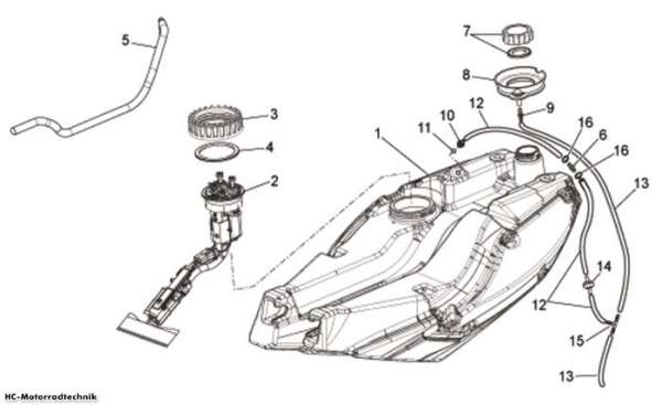 Aprilia Kraftstofftank NA Mana GT 850
