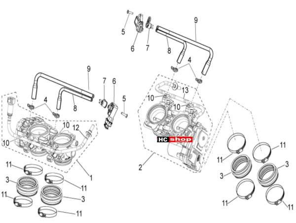Aprilia RSV 4 1000 RR E4 ABS Motor Klappenkörper