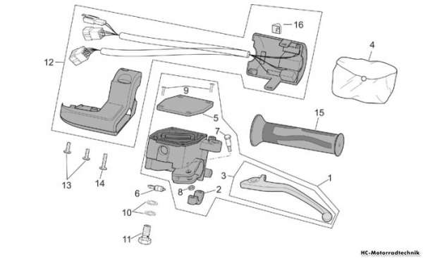 Aprilia Schaltungen links Atlantic 500