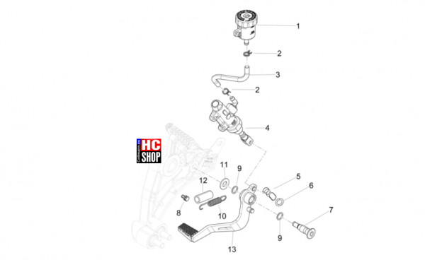 Aprilia RS 457 8V E5 - Bremsanlage - Hinterradbremspumpe