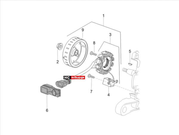 Aprilia SR 50 R 2T E4 - Motor Schwungmagnetstarter