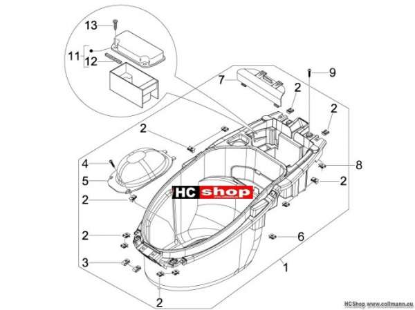 Piaggio Schutzhelmgehäuse NRG 50 Purejet