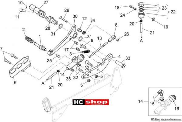 Moto Guzzi V7 II Racer Hinterradbremspumpe
