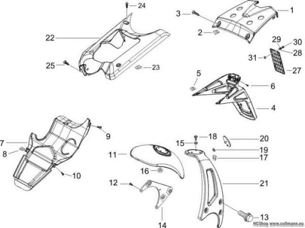 Gilera Hinterabdeckung - Kotflügellappen Runner 50 SP