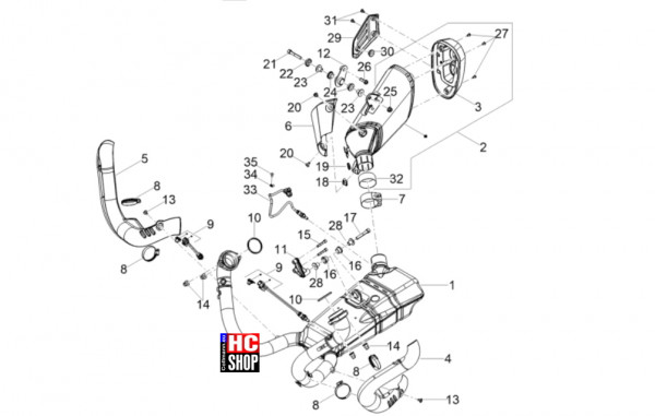 Moto Guzzi Stelvio E5+ - Motor - Auspufftopf