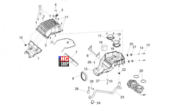 Aprilia RS 660 Factory E5+ - Motor - Filtergeäuse