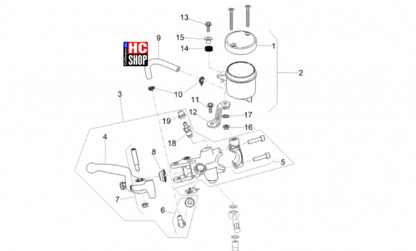 Aprilia Tuono V4 Factory 1100 E5 SE 09 SBK - Bremsanlage - Vorderradbremspumpe