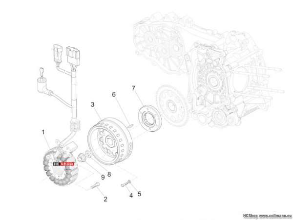 Piaggio MP3 Sport ABS 500 Lichtmaschine