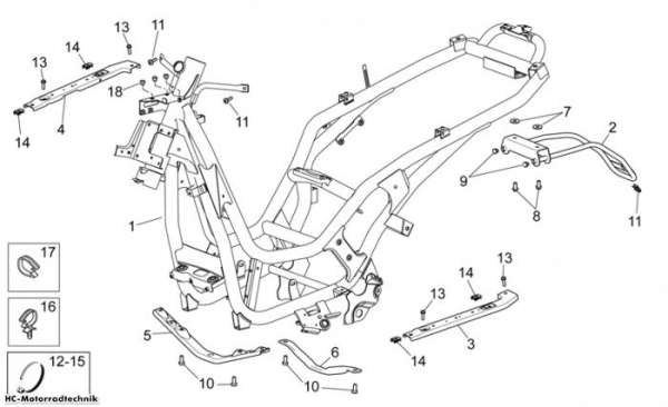Aprilia Rahmen Scarabeo Light E3 300