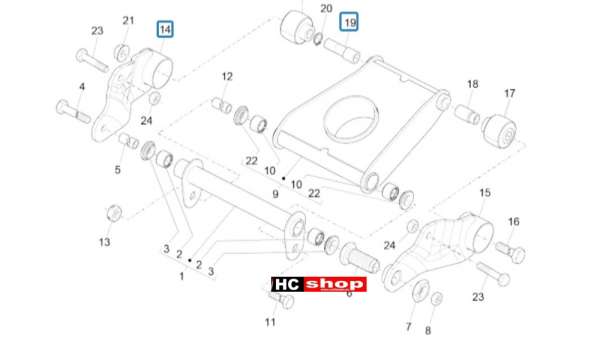 PIAGGIO MP3 500 MAXI SPORT BUSINESS Radaufhängungen Schwingarm