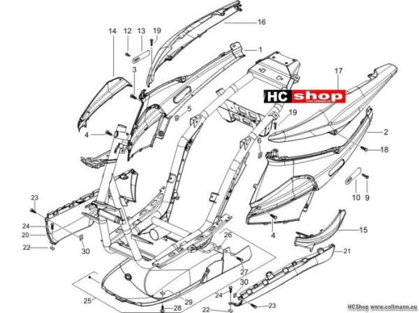 Piaggio Seitenabdeckung - Spoiler NRG 50 Purejet
