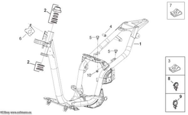 Aprilia Rahmen Scarabeo 2T E2 eng.Piaggio 50