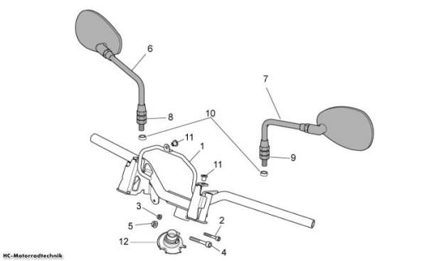 Aprilia Lenkstange Scarabeo Light Carb. 125/200