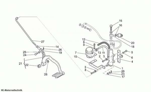 Moto Guzzi Hinterradbremspumpe California Stone 1100
