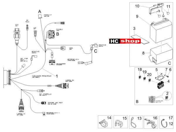 Moto Guzzi V7 III Anniversario 750 ABS E4 - Elektrische Anlage Hinten