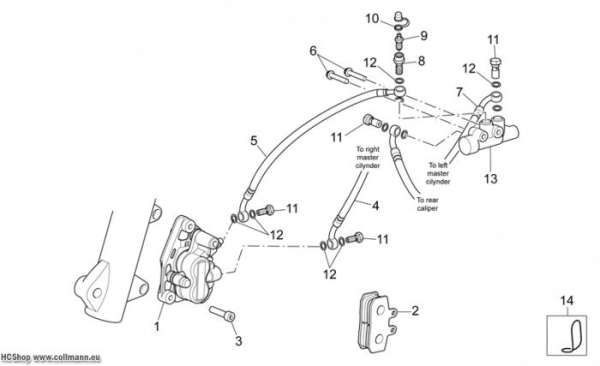 Aprilia Vorderradbremszange Scarabeo Light E3 300