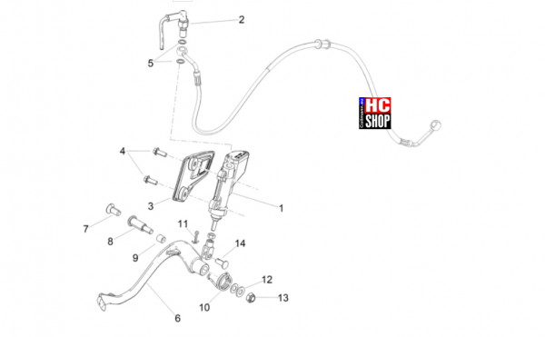 Aprilia RX 125 E5+ - Bremsanlage - Hinterradbremspumpe