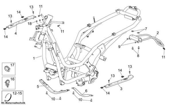 Aprilia Rahmen Scarabeo Light E3 250