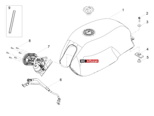 Moto Guzzi V7 III Milano 750 ABS E4 - Tank Kraftstofftank