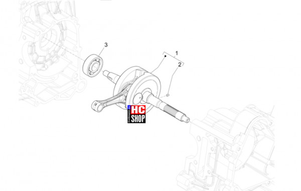 Vespa Primavera 50 E5 Officina 8 - Motor - Kurbelwelle